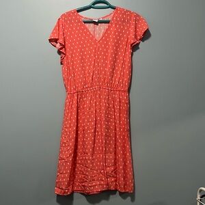 Coral knee length dress